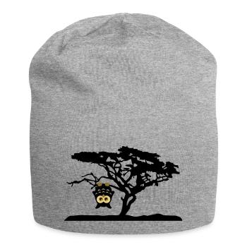 Owl Tree Hanging upside Different - Jersey Beanie - heather grey - Front