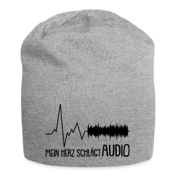 mein herz schlägt audio - Jersey-Beanie - Grau meliert - Vorne
