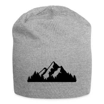 Mountains and Forest - Jersey Beanie - heather grey - Front