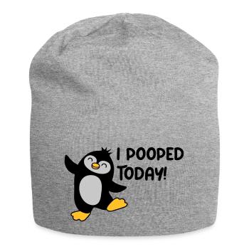 I pooped today Pinguin - Jersey-Beanie - Grau meliert - Vorne
