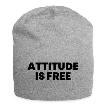 Attitude is free - Jersey Beanie - heather grey - Front