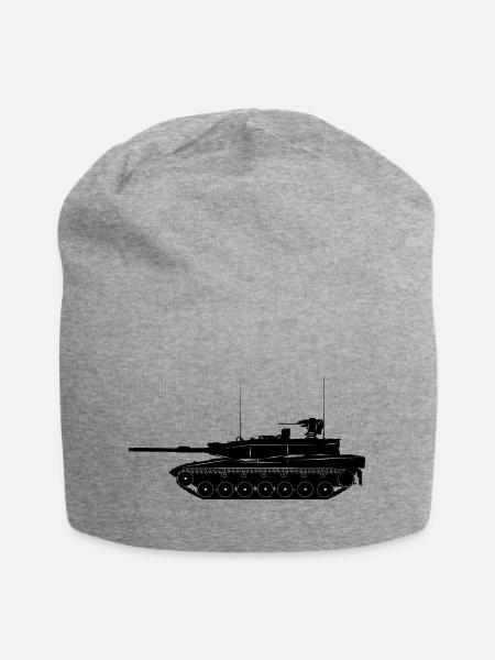 Militärpanzer KPz schwarz - Jersey-Beanie - Grau meliert