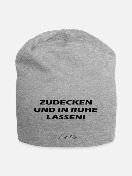 Hefeteig Spruch black - Jersey-Beanie - Grau meliert