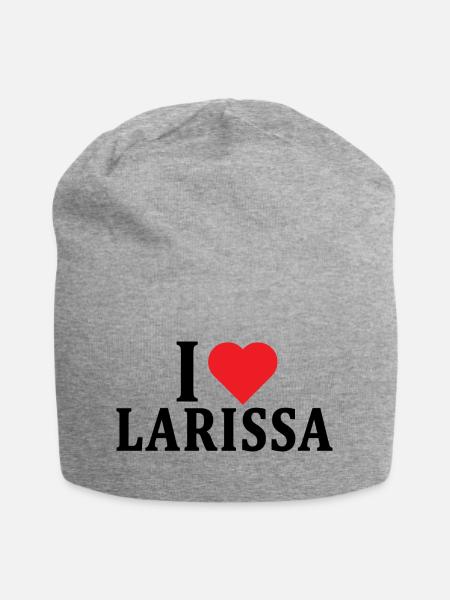 T-Shirt Ich liebe Larissa T-Shirt Geschenkidee - Jersey-Beanie - Grau meliert