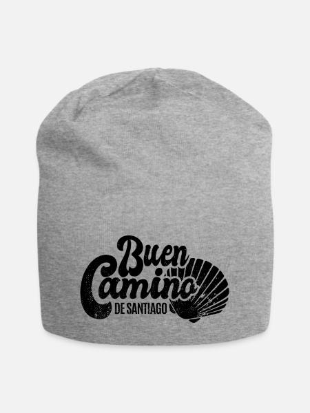 Buen Camino - Jakobsweg - Pilgertour - Santiago - Jersey-Beanie - Grau meliert