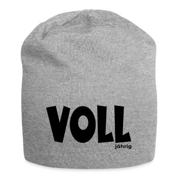18. Geburtstag - Volljährig - Jersey-Beanie - Grau meliert - Vorne