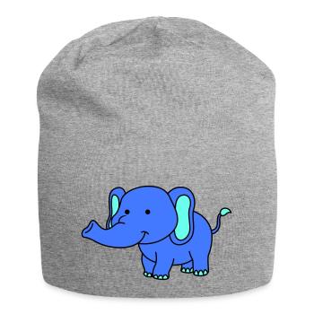 éléphant - Bonnet en jersey - gris chiné - Devant
