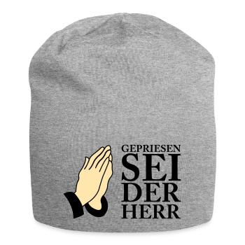 Praise be to the Lord 02 - Jersey Beanie - heather grey - Front