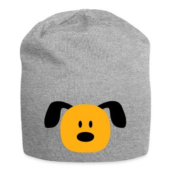 Dog Face Small Happy Pet Head Cute - Jersey Beanie - heather grey - Front
