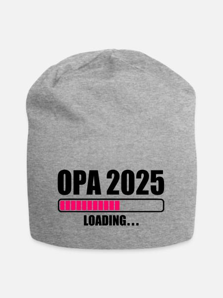 Opa 2025 - Jersey-Beanie - Grau meliert