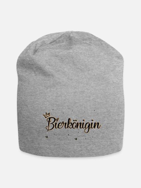 Bierkönigin (einseitig) - Jersey-Beanie - Grau meliert