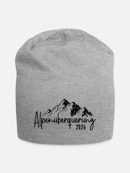 Alpenüberquerung 2026 - Jersey-Beanie - Grau meliert