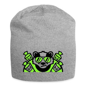 Logo des cornets de sucre blaireaux - Bonnet en jersey - gris chiné - Devant
