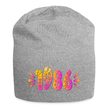 Birthday 1986 Birthday Crown - Jersey Beanie - heather grey - Front