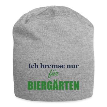Ich bremse nur für Biergärten - Jersey-Beanie - Grau meliert - Vorne