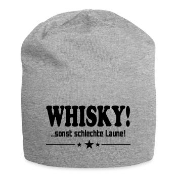 Whisky trinken Schlechte Laune Alkohol Saufen - Jersey-Beanie - Grau meliert - Vorne