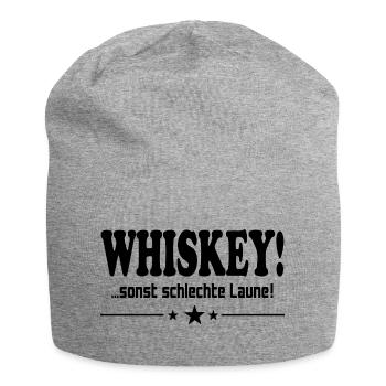 Whiskey trinken Schlechte Laune Alkohol Saufen - Jersey-Beanie - Grau meliert - Vorne