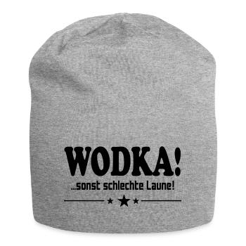 Wodka trinken Schlechte Laune Alkohol Saufen - Jersey-Beanie - Grau meliert - Vorne