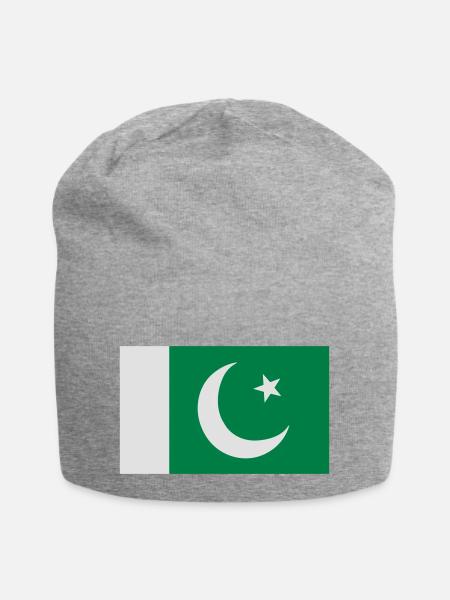 Pakistan Flagge - Jersey-Beanie - Grau meliert