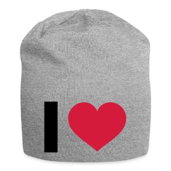 I LOVE - Bonnet en jersey - gris chiné - Devant