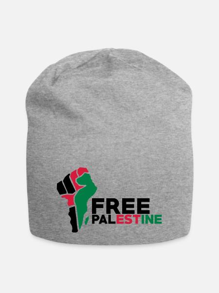 Free Palestine - Jersey-Beanie - Grau meliert