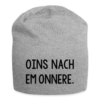 Oins nach em onnere Badisch Dialekt - Jersey-Beanie - Grau meliert - Vorne