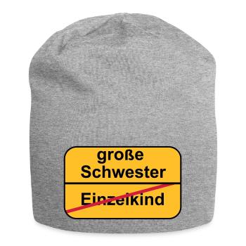 große Schwester - Jersey-Beanie - Grau meliert - Vorne