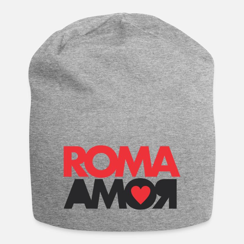 Rom Liebe - Jersey-Beanie - Grau meliert