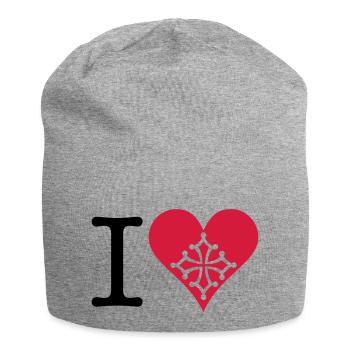 I love Occitanie 2C - Bonnet en jersey - gris chiné - Devant