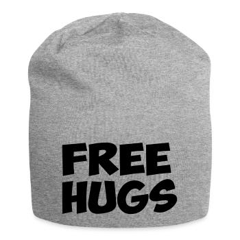 free hugs free hugs quote humor fun hug - Jersey Beanie - heather grey - Front