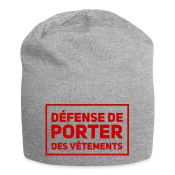Défense de porter des vêtements - Bonnet en jersey - gris chiné - Devant