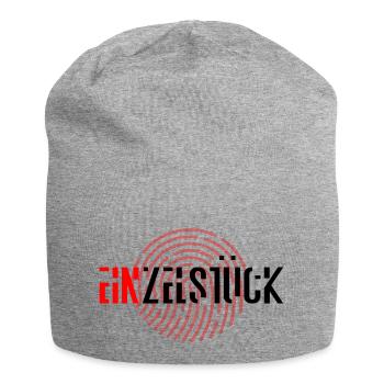 Einzelstück - Jersey-Beanie - Grau meliert - Vorne