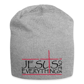Jésus sur tout - Bonnet en jersey - gris chiné - Devant