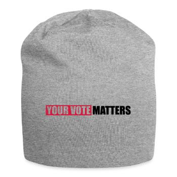 votre vote compte citation - Bonnet en jersey - gris chiné - Devant