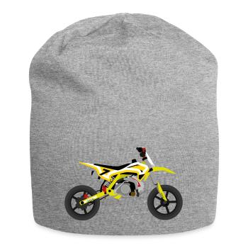 super Moto Jaune Blanc - Bonnet en jersey - gris chiné - Devant