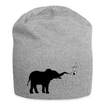 Smoking Elephant Joint Weed - Jersey Beanie - heather grey - Front