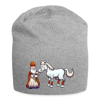 Saint Nicolas nourrissant son cheval - Bonnet en jersey - gris chiné - Devant