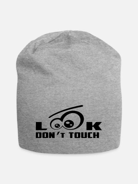 Nur Gucken nicht Anfassen ! - Jersey-Beanie - Grau meliert