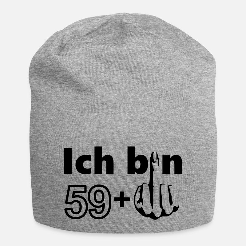 60. Geburtstag Ich bin 59 + - Jersey-Beanie - Grau meliert