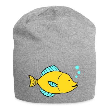 Fish Comic - Jersey Beanie - heather grey - Front