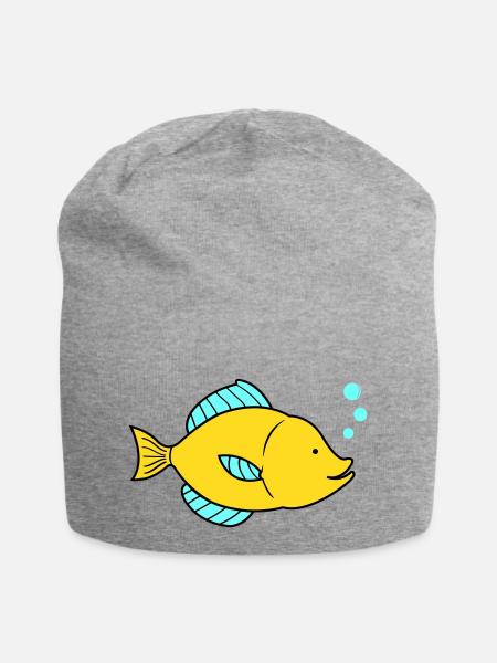 fisch comic - Jersey-Beanie - Grau meliert
