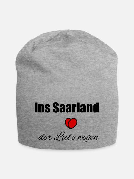 Ins Saarland der Liebe wegen - Jersey-Beanie - Grau meliert