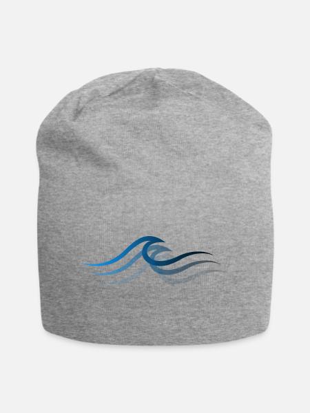 Welle wave Surfen Wasserratte Surfer - Jersey-Beanie - Grau meliert