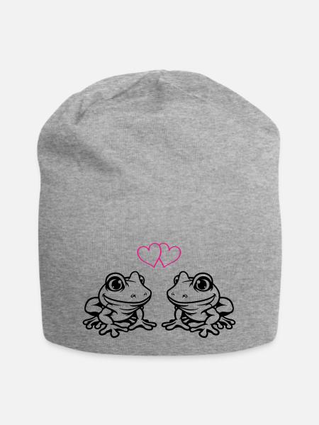 frosch comic love - Jersey-Beanie - Grau meliert