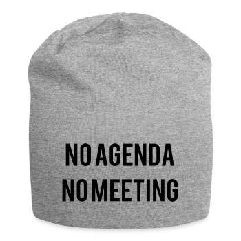 No Agenda No Meeting - Jersey-Beanie - Grau meliert - Vorne
