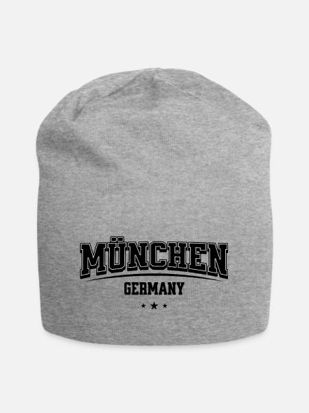 München Germany Schriftzug - Jersey-Beanie - Grau meliert