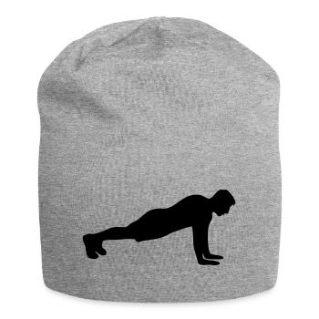 Push-up Fitness Silhouette - Jersey Beanie - heather grey - Front