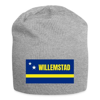 Willemstad in Curaçao Flag - Jersey Beanie - heather grey - Front