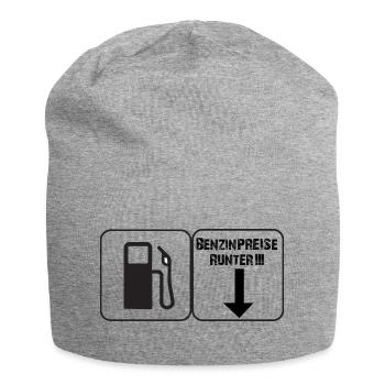 Benzinpreise runter!!! Buttonform - Jersey-Beanie - Grau meliert - Vorne