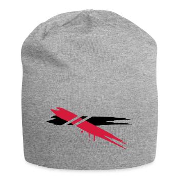 deux bandes de couleur avec des bandes horizontale - Bonnet en jersey - gris chiné - Devant
